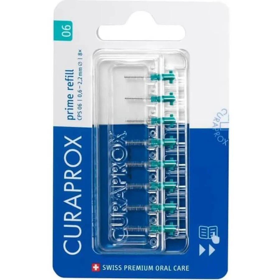 Curaprox prime refill cps 06 - 8 türkisfarbene Interdentalbürsten