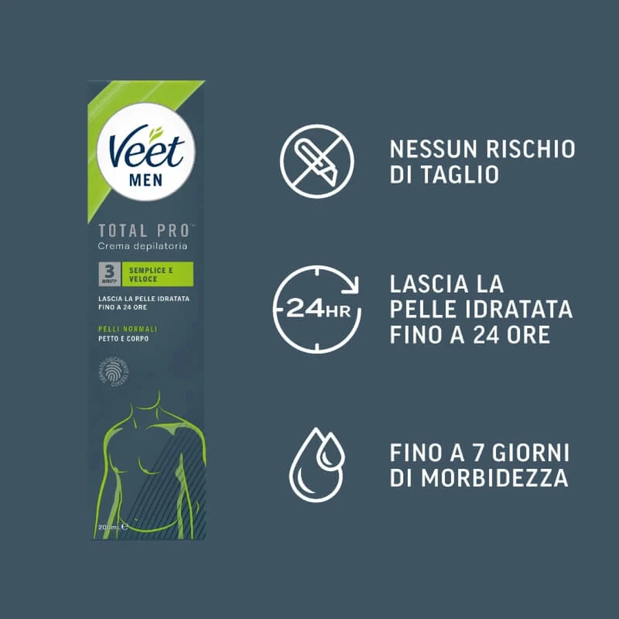 Veet Men - Enthaarungscreme für Brust und Körper 200 ml
