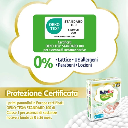 Babylino Premium - 64 Windeln Größe 2 mini 3-6 kg