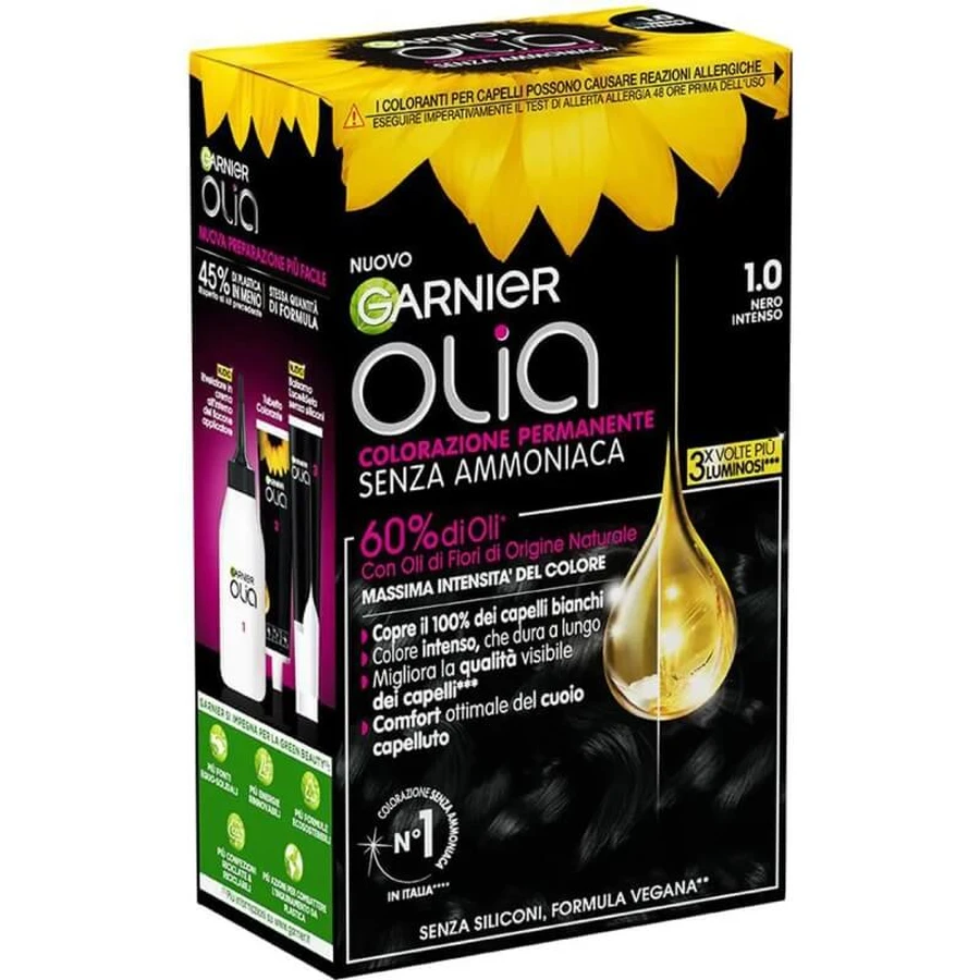 Garnier olia - ammoniakfreie permanente Färbung Nr. 1.0 Tiefschwarz