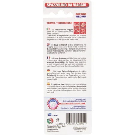 Silver care Piave reistandenborstel medium borstelharen