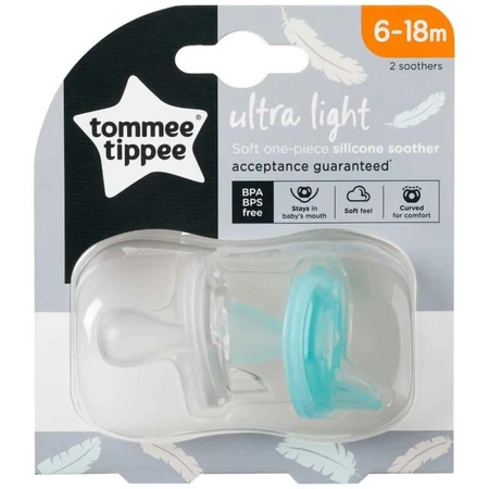 Tommee tippee Ultra light fopspeen - 2 ultra lichte siliconen fopspenen 0-6 maanden