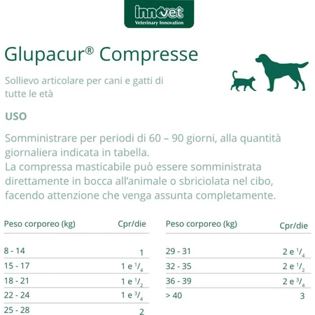 Innovet Glupacur 30 comprimidos - pienso complementario para perros y gatos (envase abollado)