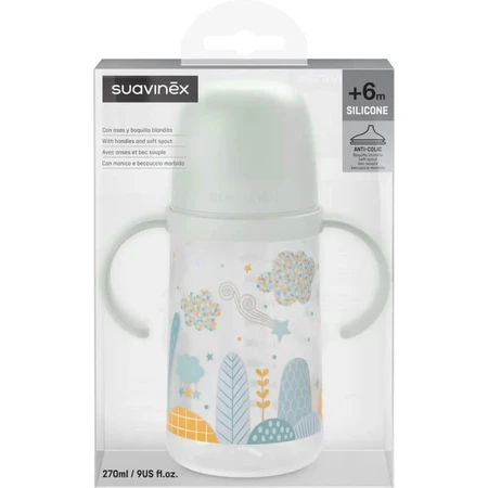 Suavinex dreams - botella antigoteo con asas 270 ml - azul claro