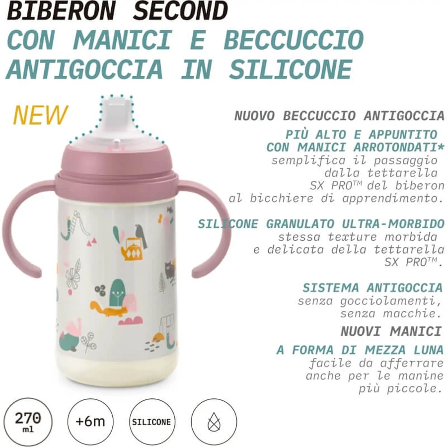 Suavinex dreams - botella antigoteo con asas 270 ml - azul claro