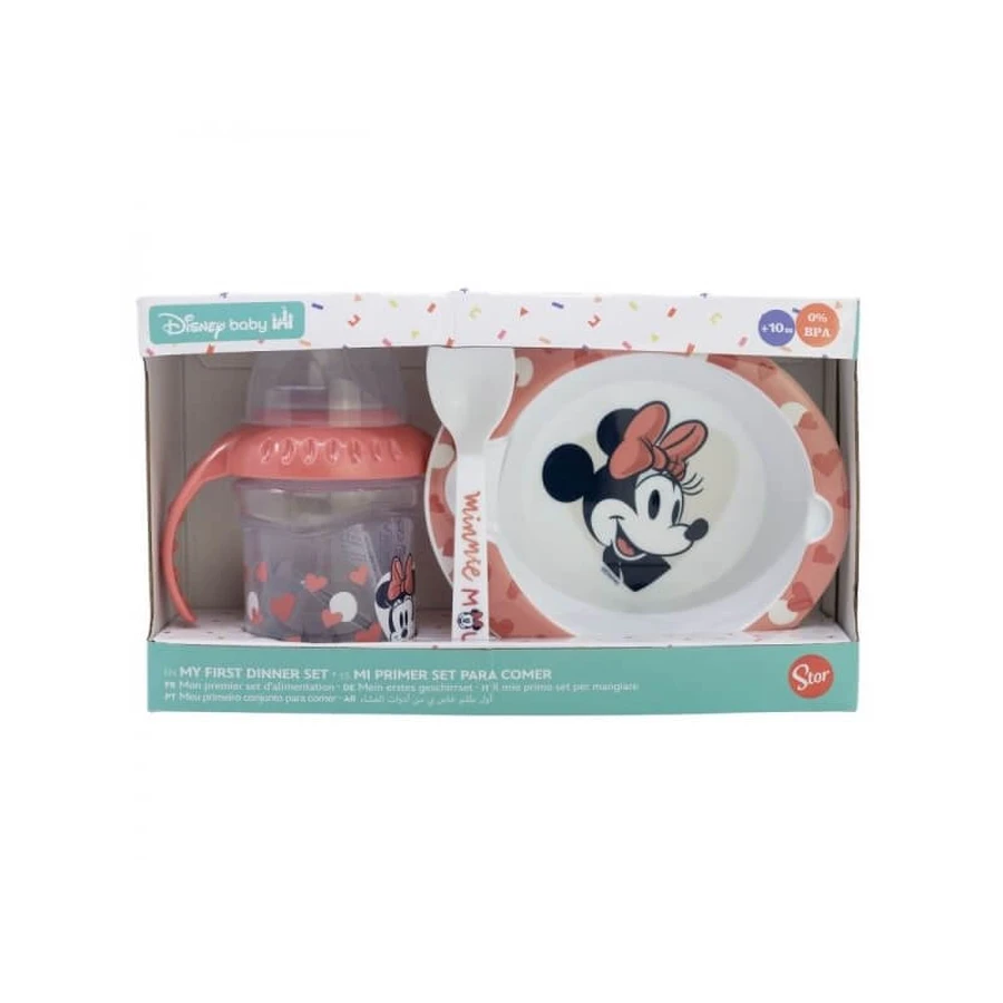 Stor mickey baby food set - 3 piezas biberón bol y cuchara