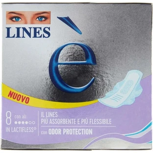 Les lignes sont - 8 tampons à flux normal avec des ailes