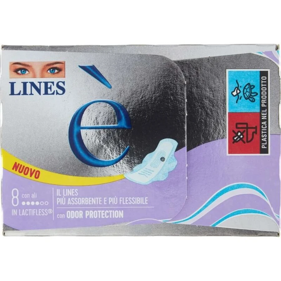 Les lignes sont - 8 tampons à flux normal avec des ailes