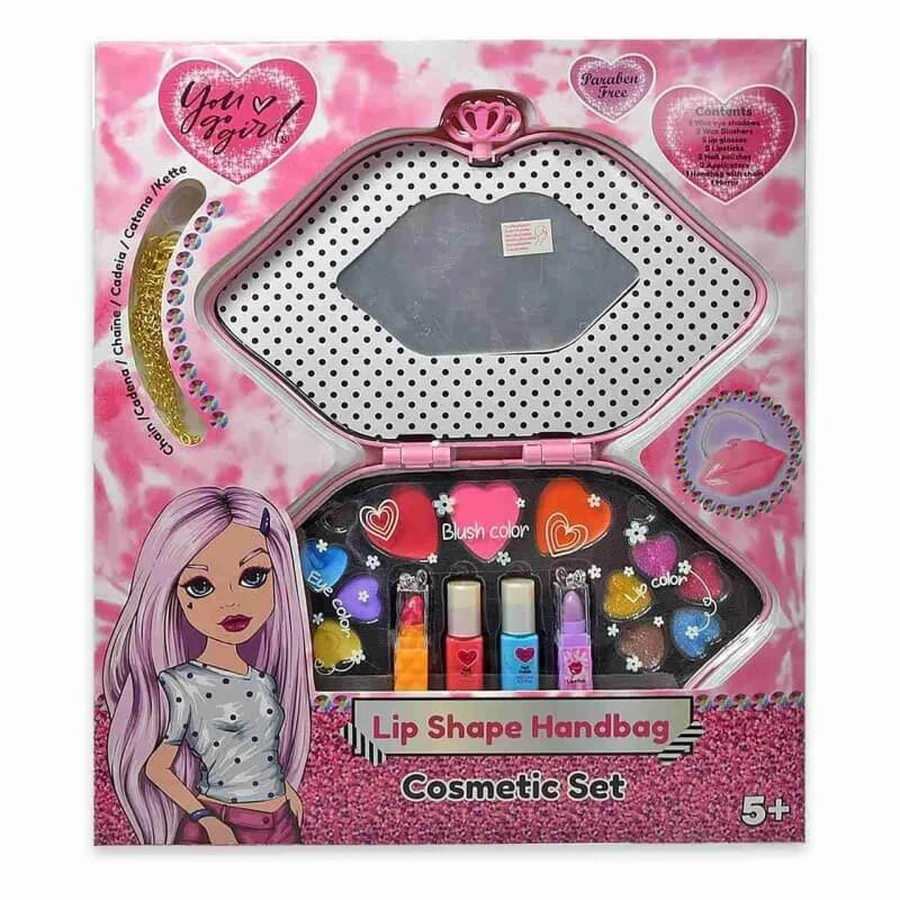 You go girl You love girl! set de cosméticos de bolso con forma de labios - set de regalo para bebé