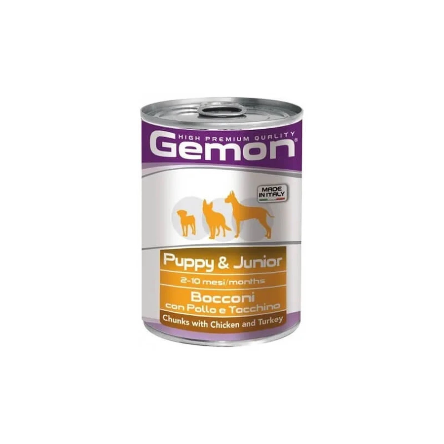 Gemon puppy y junior pollo y pavo - comida húmeda para perros 1 lata 415 g