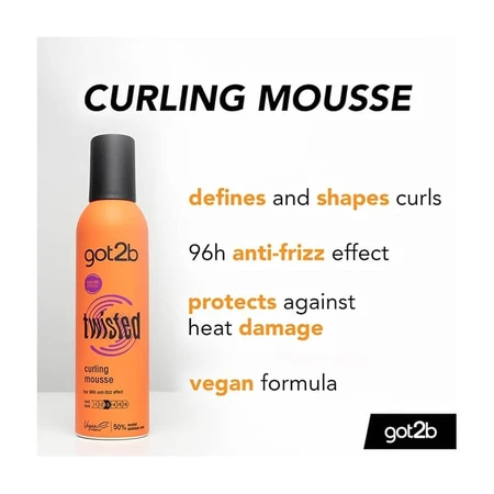 Got2b Twisted - krulmousse met anti-kruldefinitie en hittebescherming 250 ml
