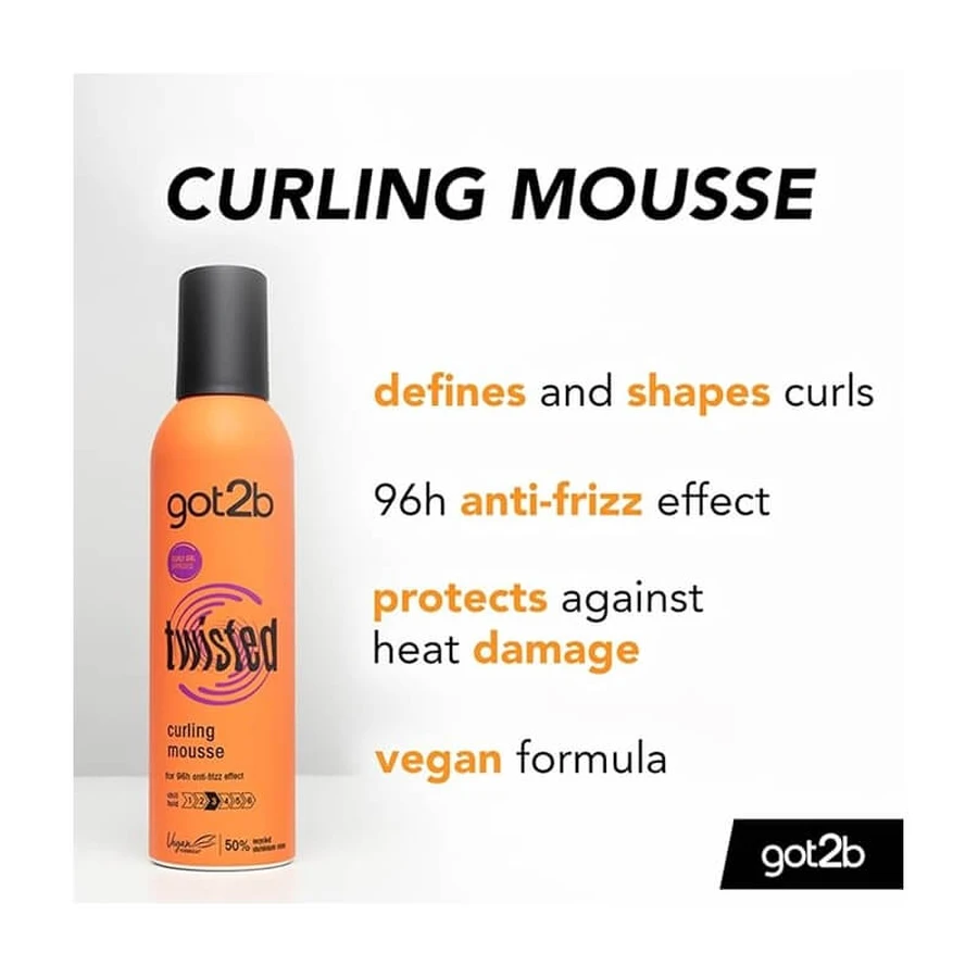Got2b Twisted - krulmousse met anti-kruldefinitie en hittebescherming 250 ml