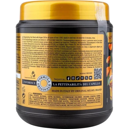 Mil mil Crème capillaire régénératrice à l' ; huile d'argan 1000 ml