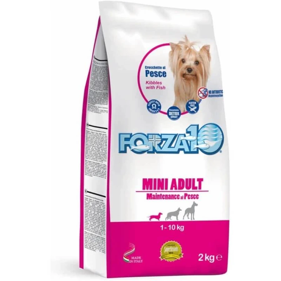 Forza10 Mini adult onderhoud met vis - volledige voeding voor kleine volwassen honden 2 kg