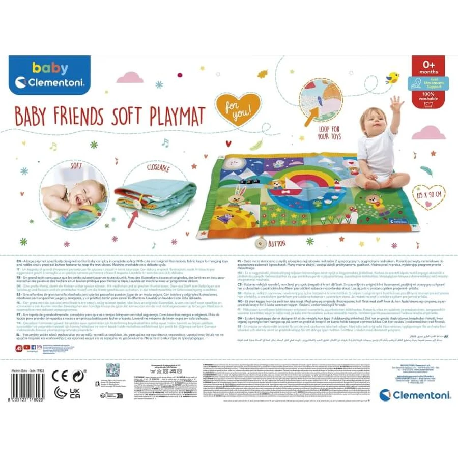 Clementoni Baby friends soft playmat 0+m - mat assorted colors
