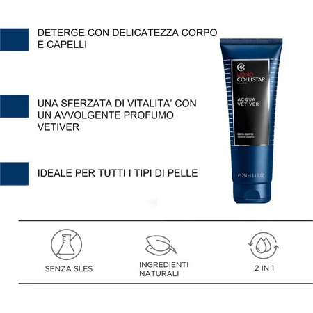 Collistar herenlijn aqua vetiver - douche shampoo 250 ml