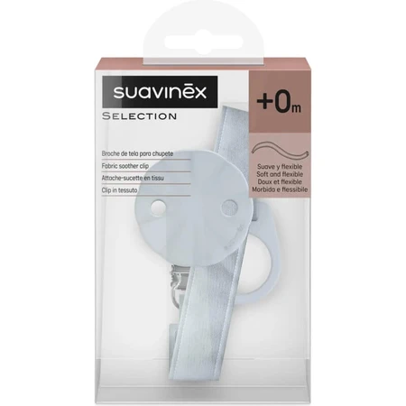Suavinex wonderland - attache-sucette en tissu - bleu clair
