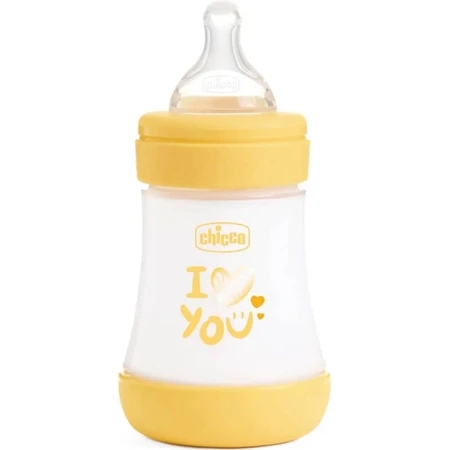 Chicco perfect 5 - biberon à débit lent 150 ml - jaune