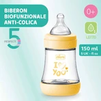 Chicco perfect 5 - biberon à débit lent 150 ml - jaune