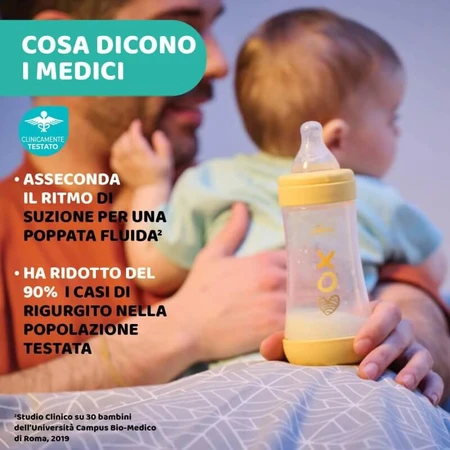 Chicco perfect 5 - biberon à débit lent 150 ml - jaune