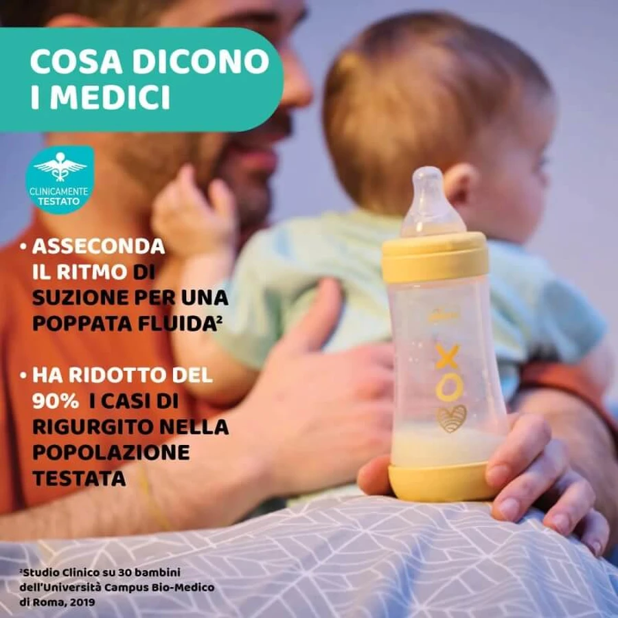 Chicco perfect 5 - biberon à débit lent 150 ml - jaune