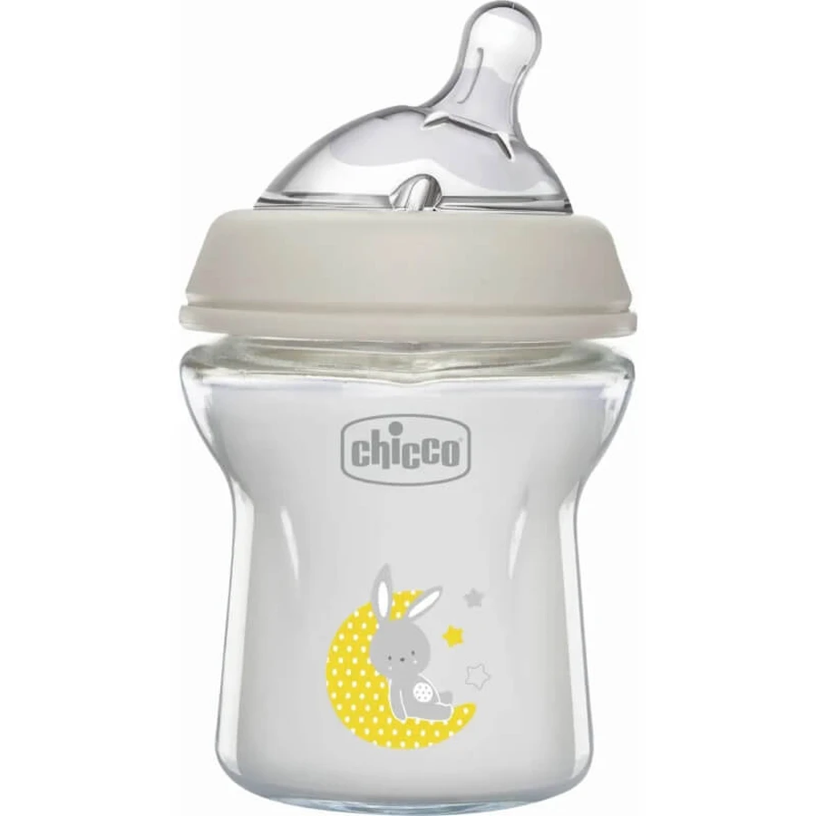 Chicco naturalfeeling - biberon en verre 0m+ 150 ml à débit lent