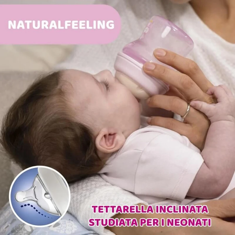 Chicco naturalfeeling - biberon en verre 0m+ 150 ml à débit lent