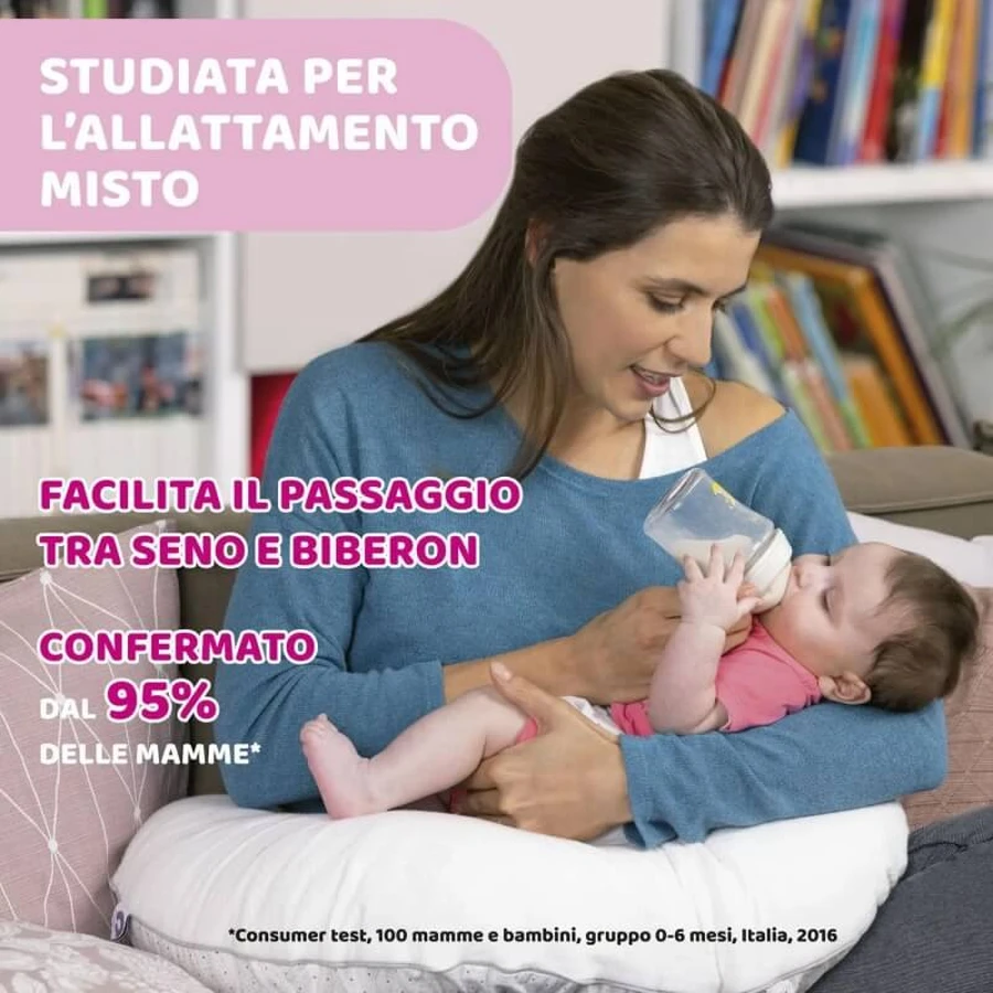 Chicco naturalfeeling - biberon en verre 0m+ 150 ml à débit lent