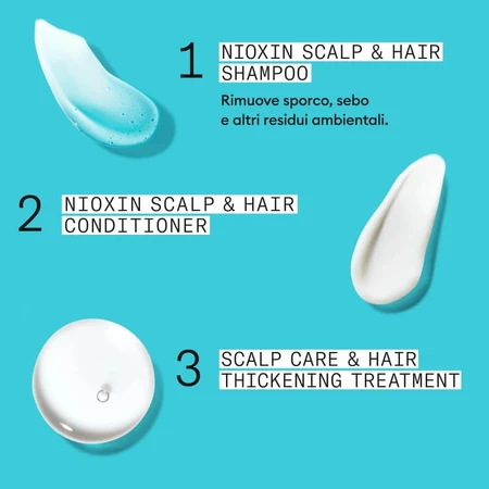 Nioxin System 3 kit - volumizing shampoo 300 ml + conditioner 300 ml + treatment 100 ml box set