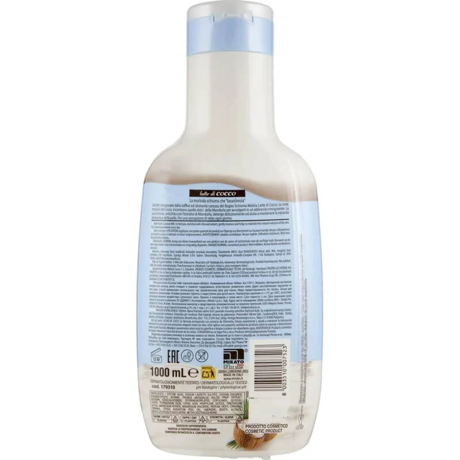 Malizia Monoi and lotus flowers - bath foam 1 lt