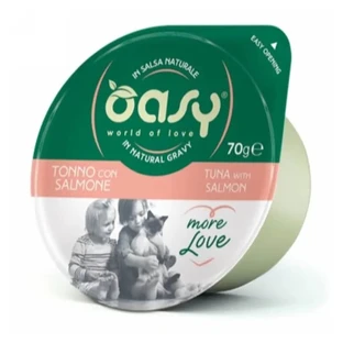 Oasy Wet cat more love Thunfisch mit Lachs - Ergänzungsfuttermittel für ausgewachsene Katzen 70 gr.