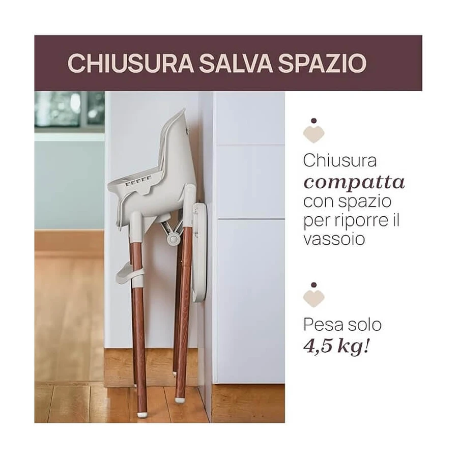 Chicco zest plus - 3-in-1 evolutionären Hochstuhl Details Holz und grau