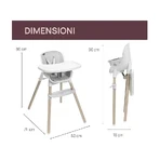 Chicco zest plus - 3-in-1 evolutionären Hochstuhl Details Holz und grau