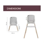 Chicco zest plus - 3-in-1 evolutionären Hochstuhl Details Holz und grau
