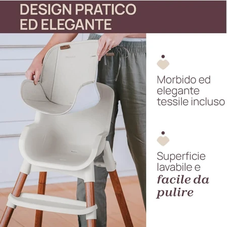 Chicco zest plus - 3-in-1 evolutionären Hochstuhl Details Holz und grau