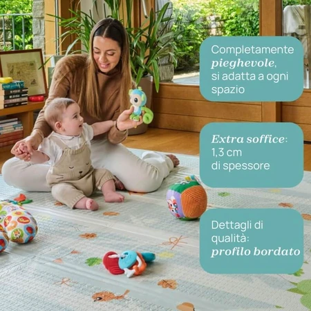 Chicco maxi rug 2in1 country chic - double-sided non-slip waterproof play mat 0m+