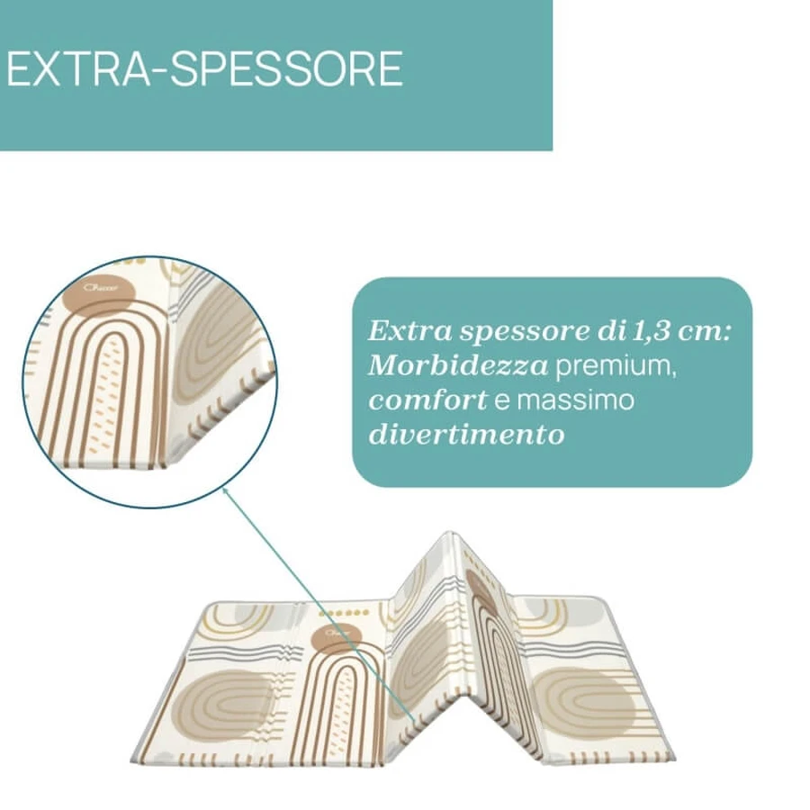 Chicco maxi rug 2in1 country chic - double-sided non-slip waterproof play mat 0m+