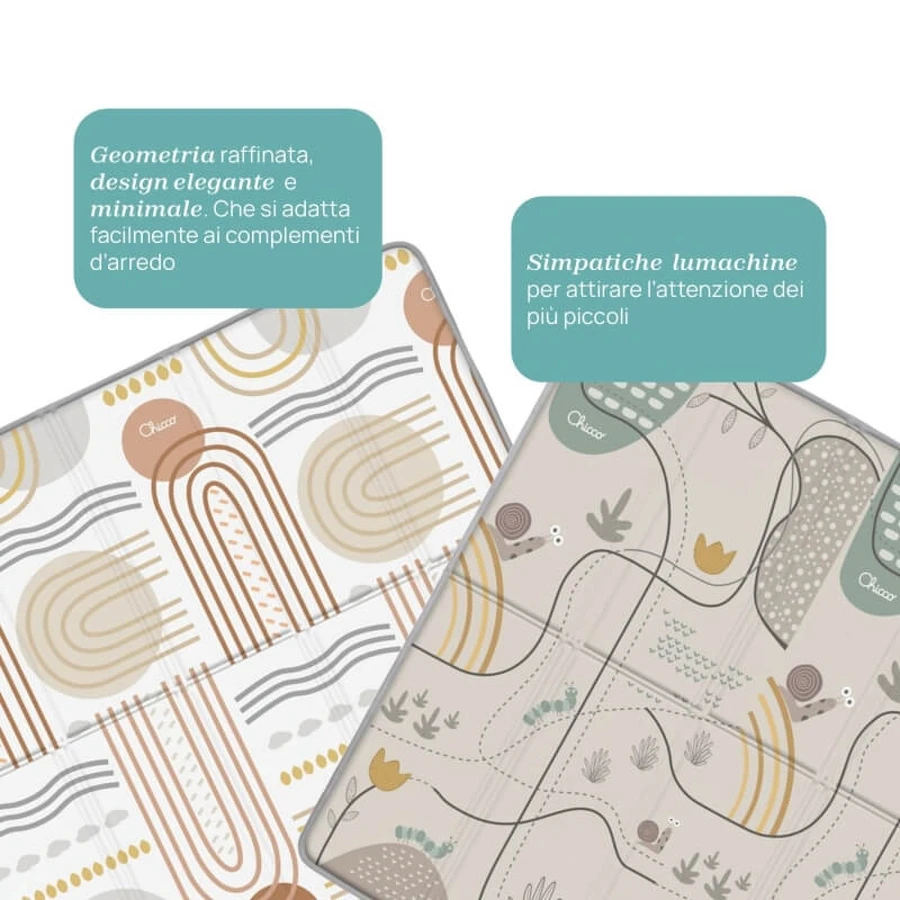 Chicco maxi rug 2in1 country chic - double-sided non-slip waterproof play mat 0m+