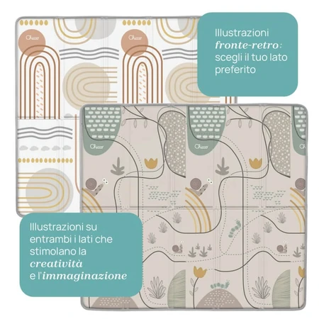 Chicco maxi rug 2in1 country chic - double-sided non-slip waterproof play mat 0m+