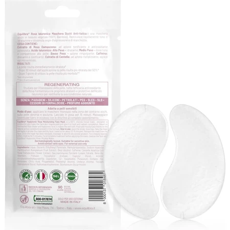 Equilibra rosa hialurónica - 2 parches antifatiga para el contorno de ojos