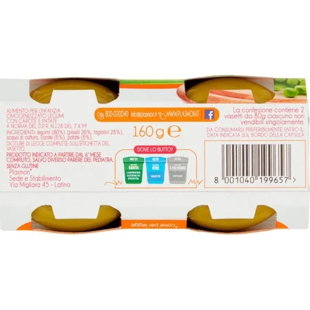 Plasmon homogenisierte grüne Hülsenfrüchte und Gemüse 2x80 g