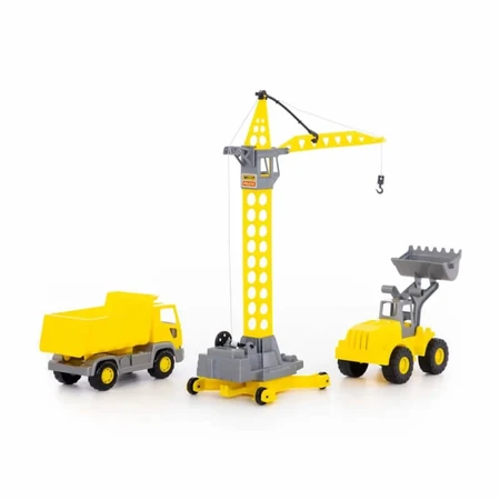 Moni trade Construction site set with crane shovel construction vehicles