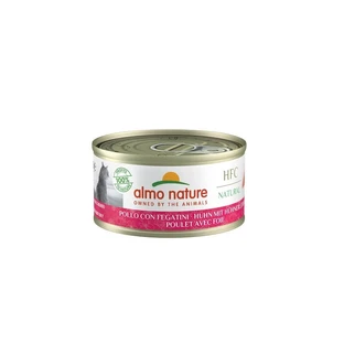 Almo nature Hfc natuurlijke kip en lever - volledige voeding voor katten 70 gr