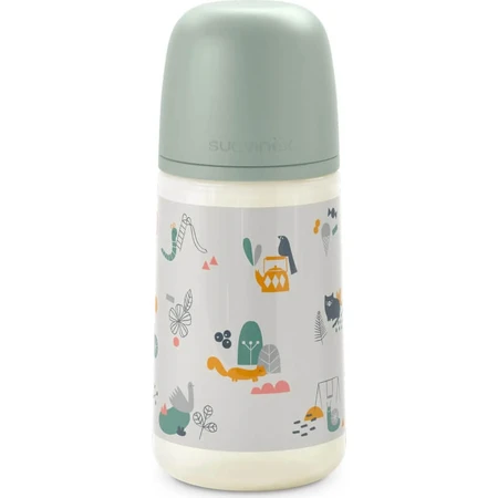 Suavinex paseo por el parque - biberón con tetina de silicona 270 ml verde