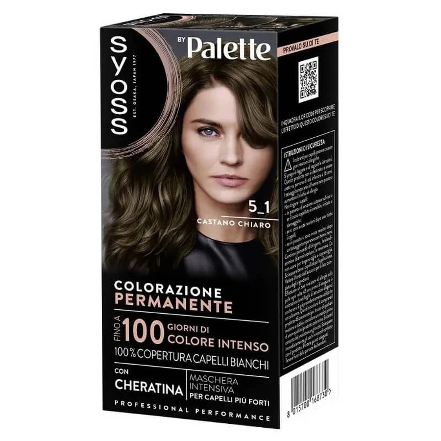 Paleta Syoss - colorante permanente 5-1 marrón claro