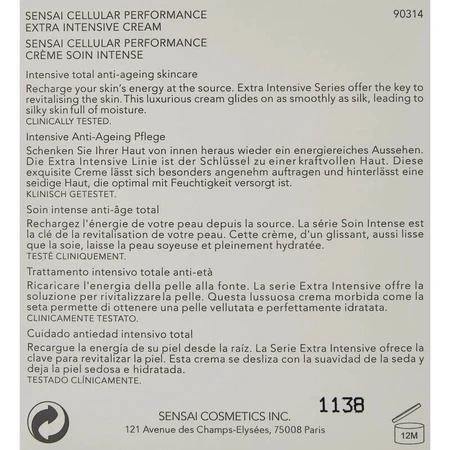Kanebo Sensai cellular performance extra intensieve crème - intensieve herstellende crème 40 ml