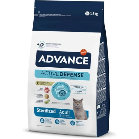 Advance Active defense pavo adulto esterilizado - alimento completo para gatos adultos esterilizados 1,5 kg