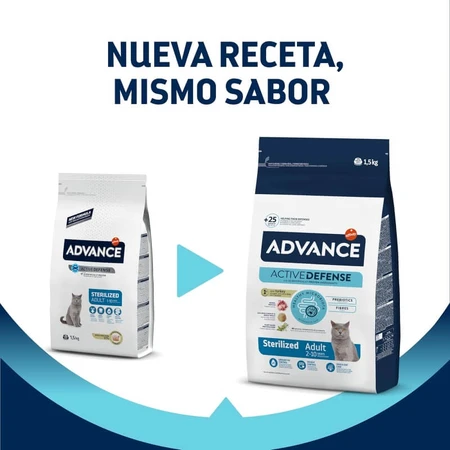 Advance Active defense pavo adulto esterilizado - alimento completo para gatos adultos esterilizados 1,5 kg