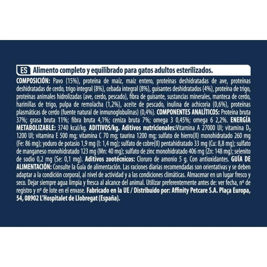 Advance Active defense pavo adulto esterilizado - alimento completo para gatos adultos esterilizados 1,5 kg