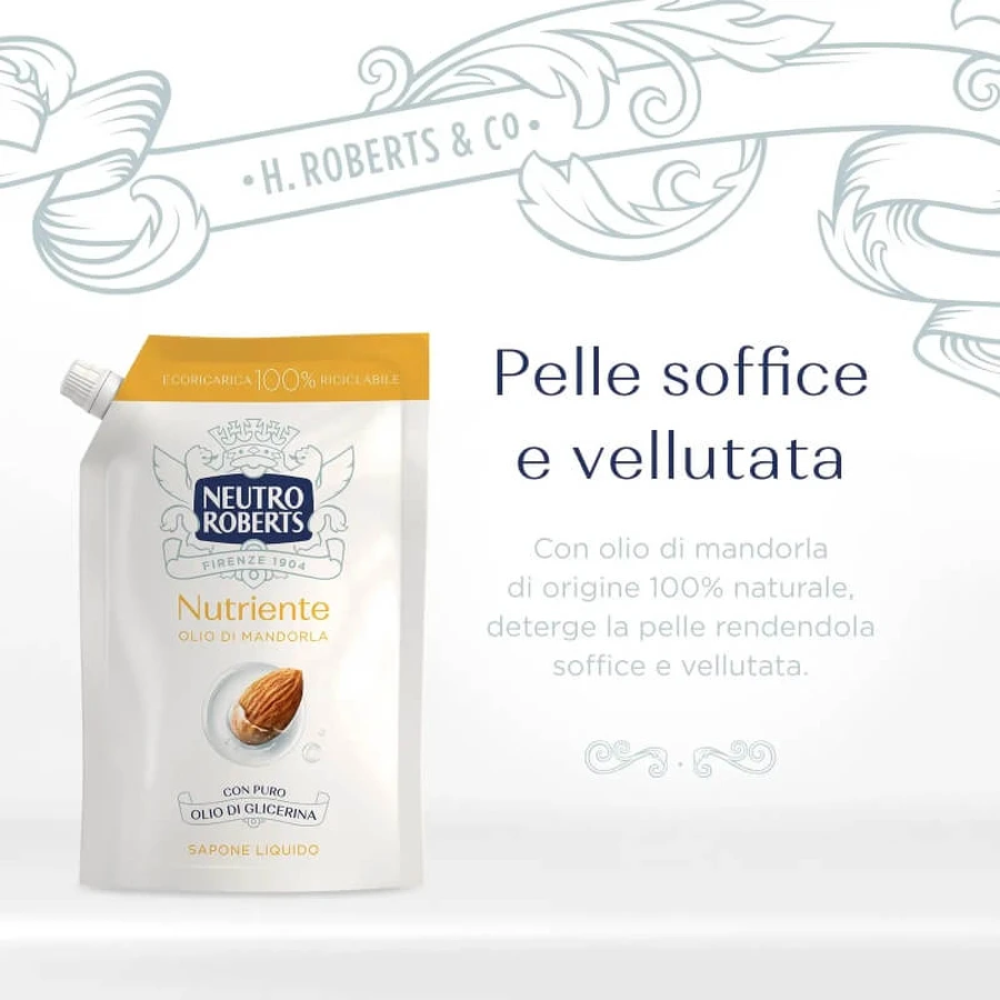 Neutro roberts Aceite de almendras - jabón líquido nutritivo - recarga 400 ml